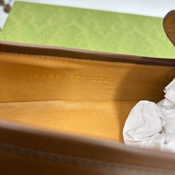 Men’s Gucci fringed leather loafers size 12.5 made in Italy - Picture 9 of 10